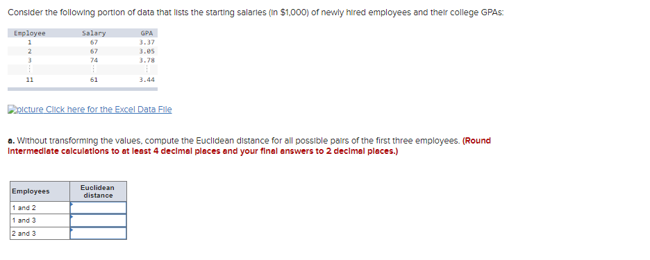 possible pairs of the first three employees. (Round Intermediate calculations to at