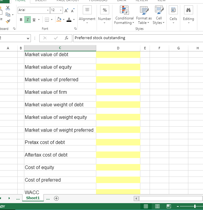 Alignment Number Cells IU Formatting Table Styles board Font Styles C E