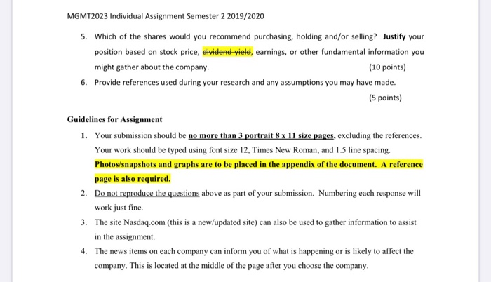 course and is worth 15% of your coursework marks and will be