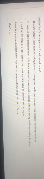  please answer all 4 multiple choice questions Which of the following