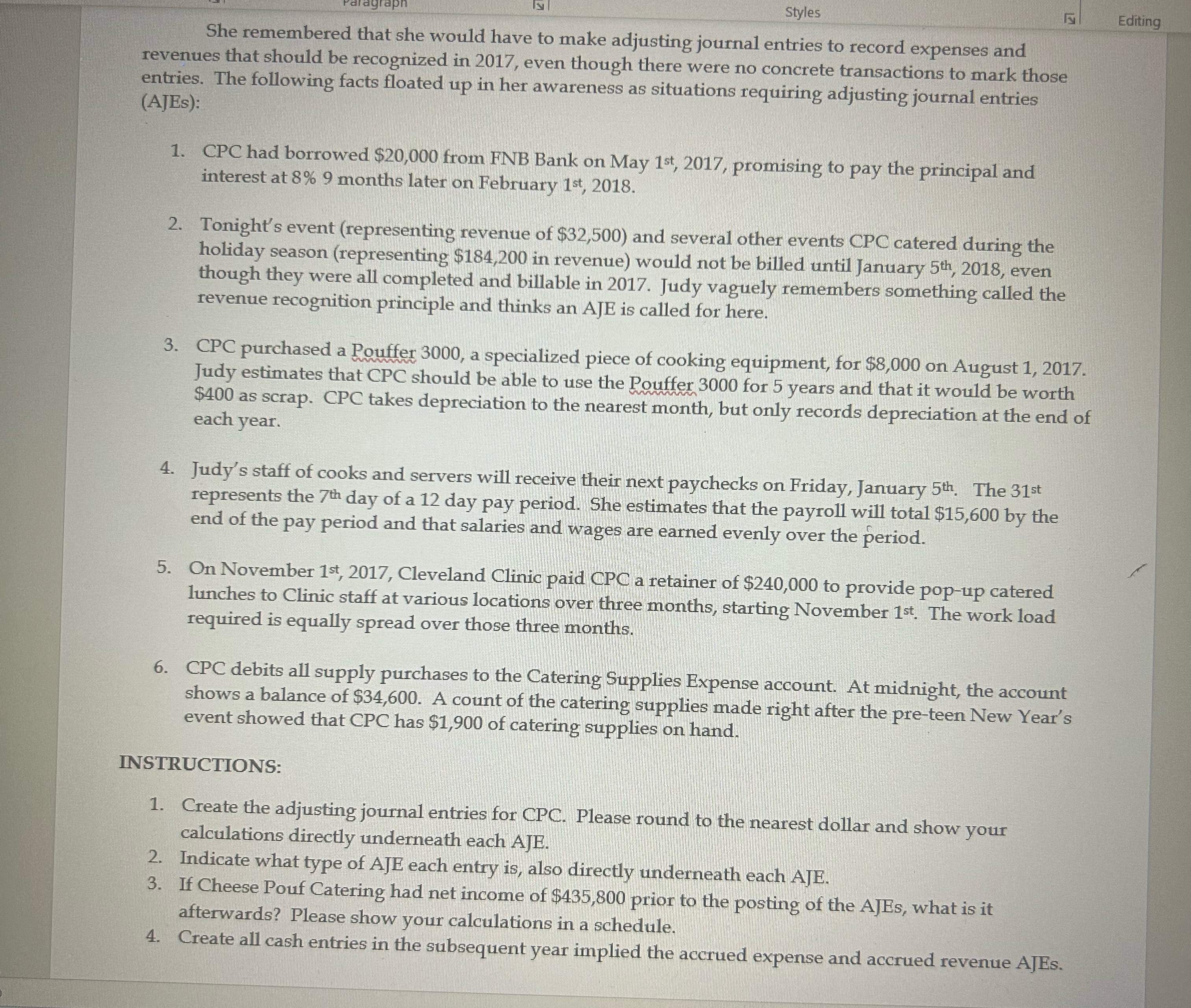  please show calculations for adjusting entries 