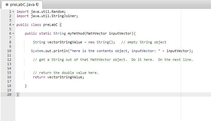 to your method. Return its contents as a String. sometimes we give