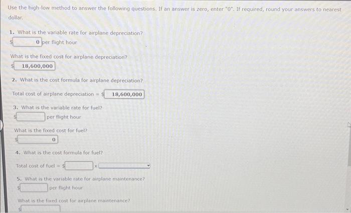 low use of three different resources for Hy High Airtines occurred in