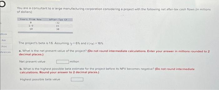 problem 6 a and b You are a consultant to a large
