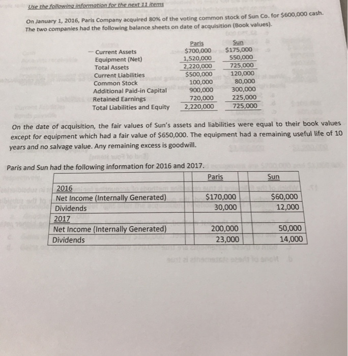  Use the following information for the next 11 items voting common