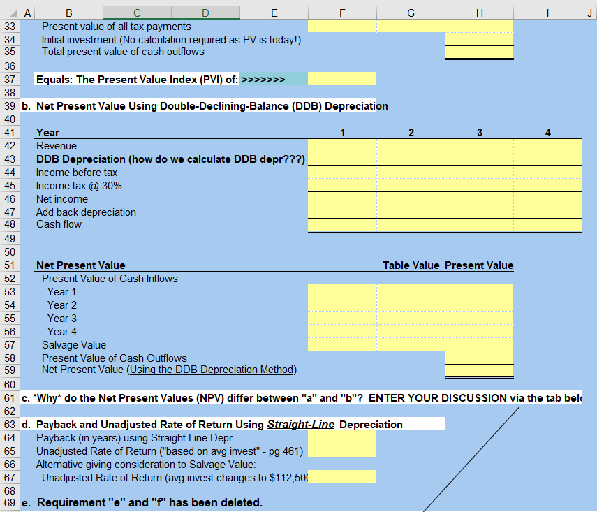 Problem 10-22A eXcel Harper Electronics is considering investing in manufacturing equipment expected