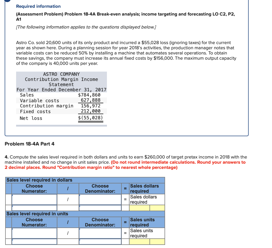 incurred a $55,028 loss (ignoring taxes) for the current year as shown