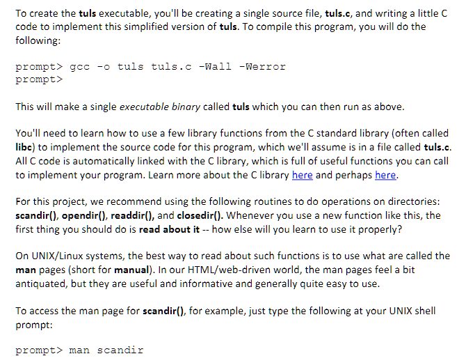 tuls - correctly identifies directories vs files tuls - correctly lists the