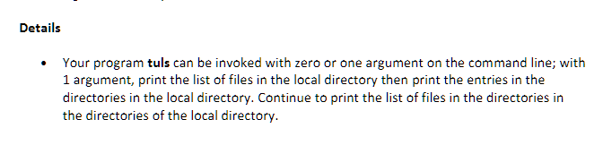 lists directory contents from the current directory Part B tucp - correctly