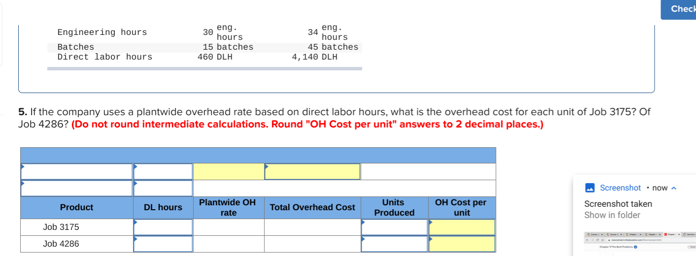 following details about overhead costs were taken from its company records. Indirect