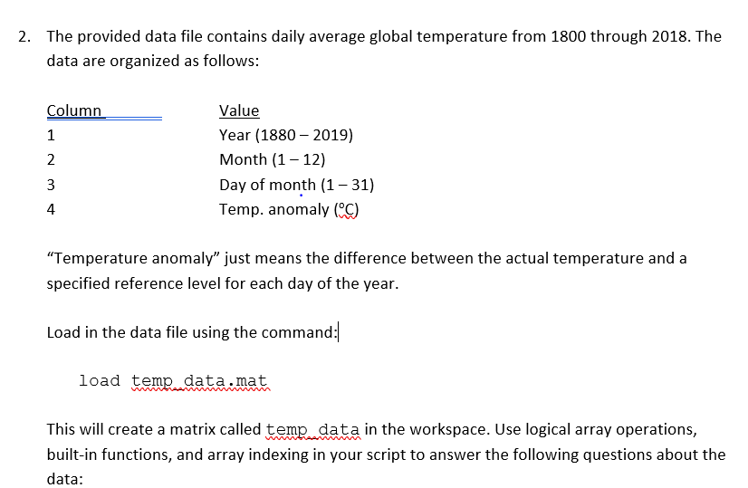 write a MATLAB script using the provided template: %% disp(' '); disp('*****problem2*****');