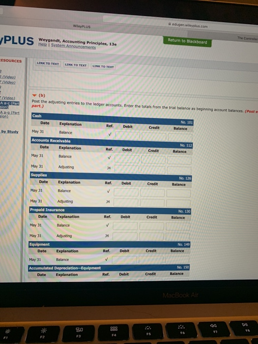  WileyPLUS edugen wileyplus.com The Corte PLUS Weygandt, Accounting Principles, 13e Help