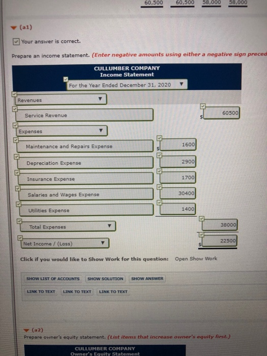 statement Problem 4-03A a-d (Part Level Submission) (Video) The completed financial statement