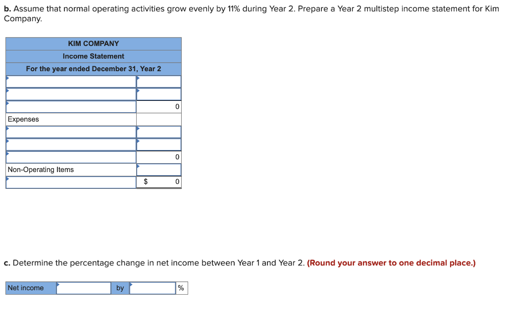 In Year 1, Kim Company sold land for $111,000 cash. The land