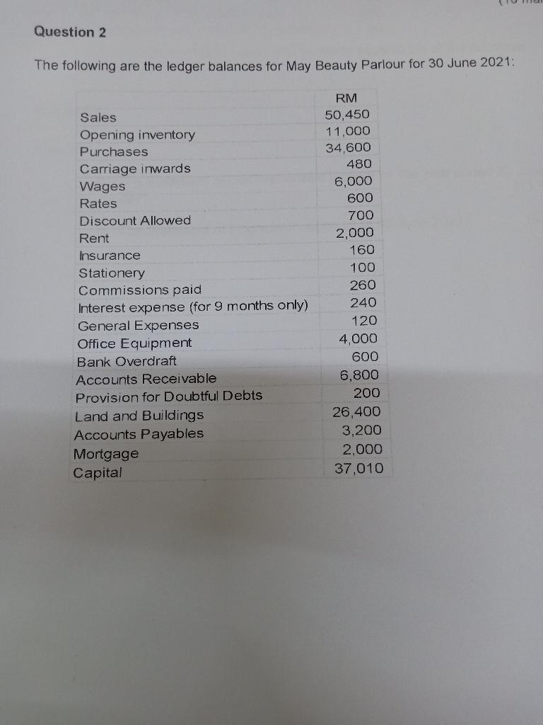 Please answer Question 2 a & b. TQ 3 Below is