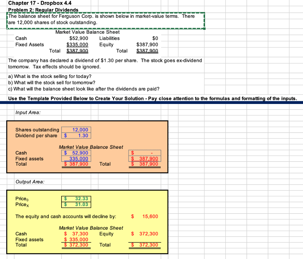  Chapter 17 - Dropbox 4.4 Problem 3: Share Repurchase In the