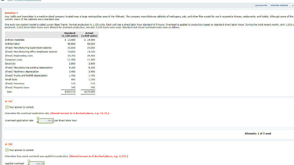 Calculate the total overhead variance, controllable variance, and volume variance. (Round variable