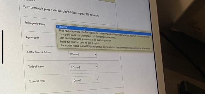  Match concepts in group A with eamples/dehritions in eop 8 (1