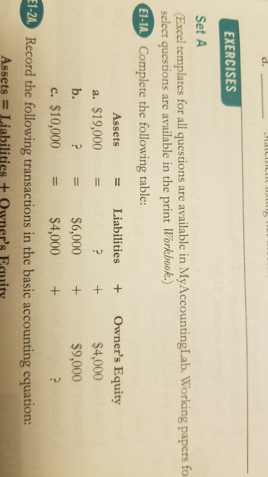 + ++ d. 3latcicL EXERCISES Set A Excel templates for all