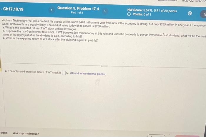  Wolfum Technology (WT) has no debt. Its assets will be worth