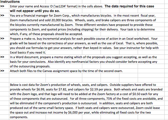  Instructions Enter your name and Access ID (aa1234' format) in the