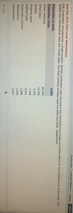 expected costs when production is 5,490 units. x Cost to produce 5,490