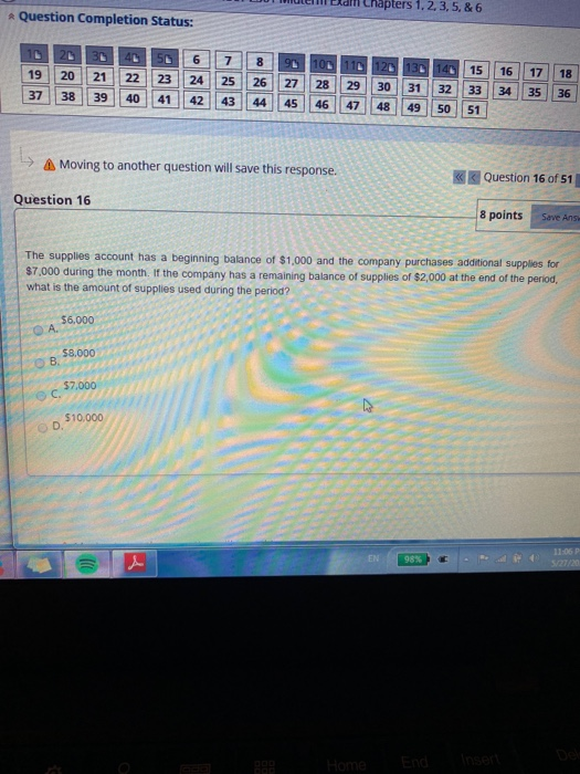 D. A Moving to another question will save this response. EN 97%