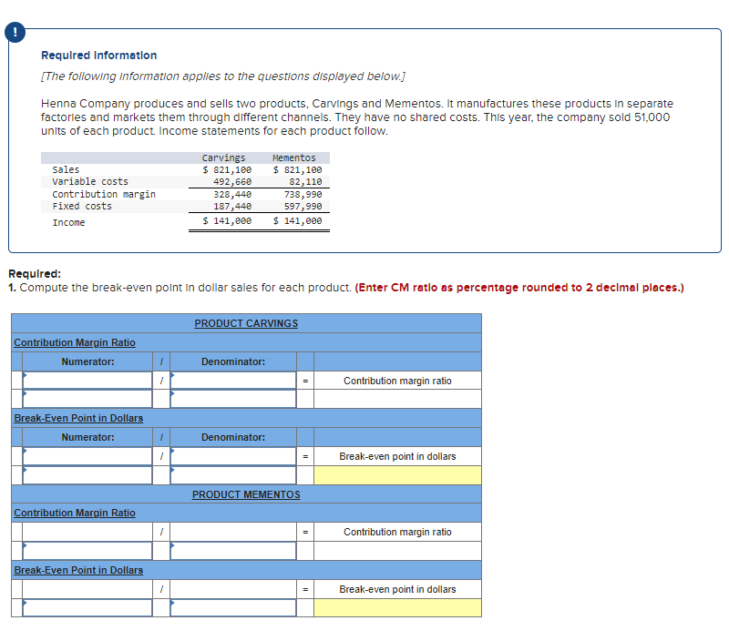 Please solve each part of the required problem. Required Information [The following