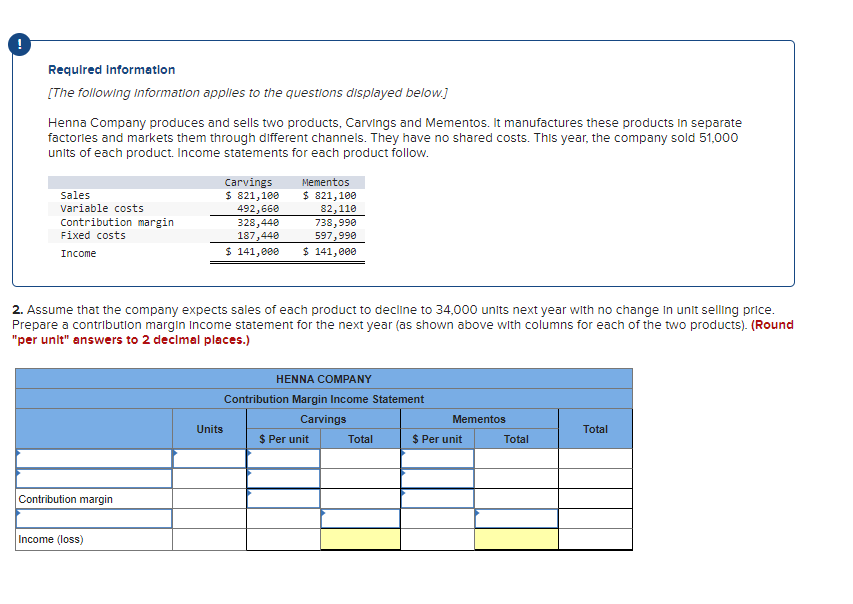 Information applies to the questions displayed below.] Henna Company produces and sells