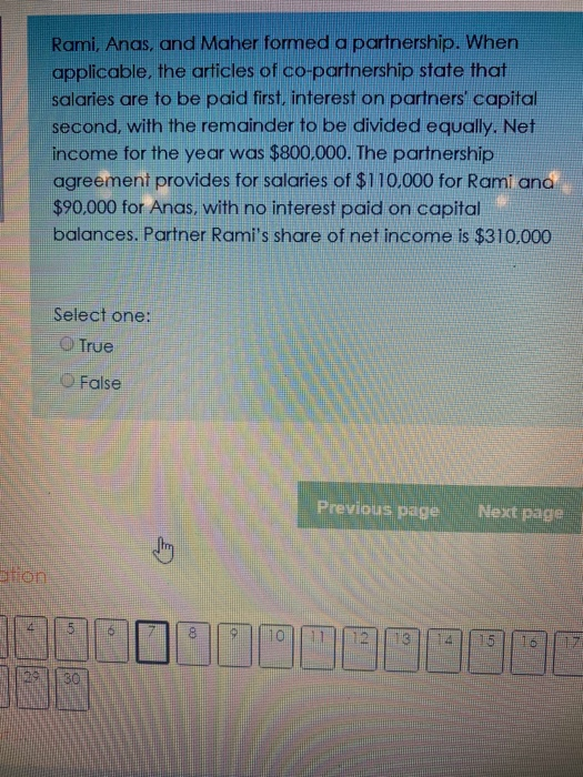  Rami, Anas, and Maher formed a partnership. When applicable, the articles