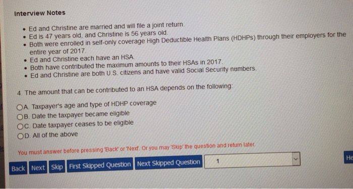  Interview Notes . Ed and Christine are married and will file