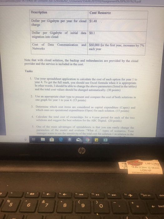 for Data Storage for ABC Digital Software skills: Spreadsheet formulas, and charts
