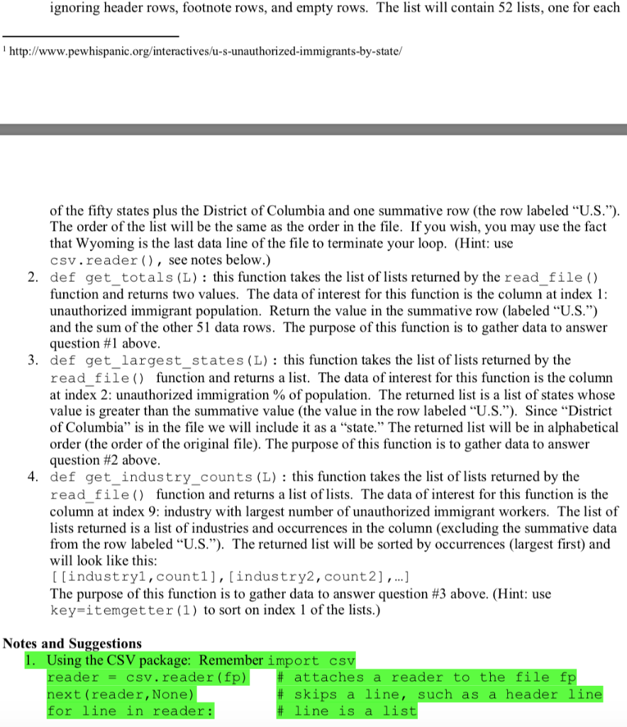 in Python. ^ Instructions ^ Starter Code ^immigration.csv file Assignment Overview This