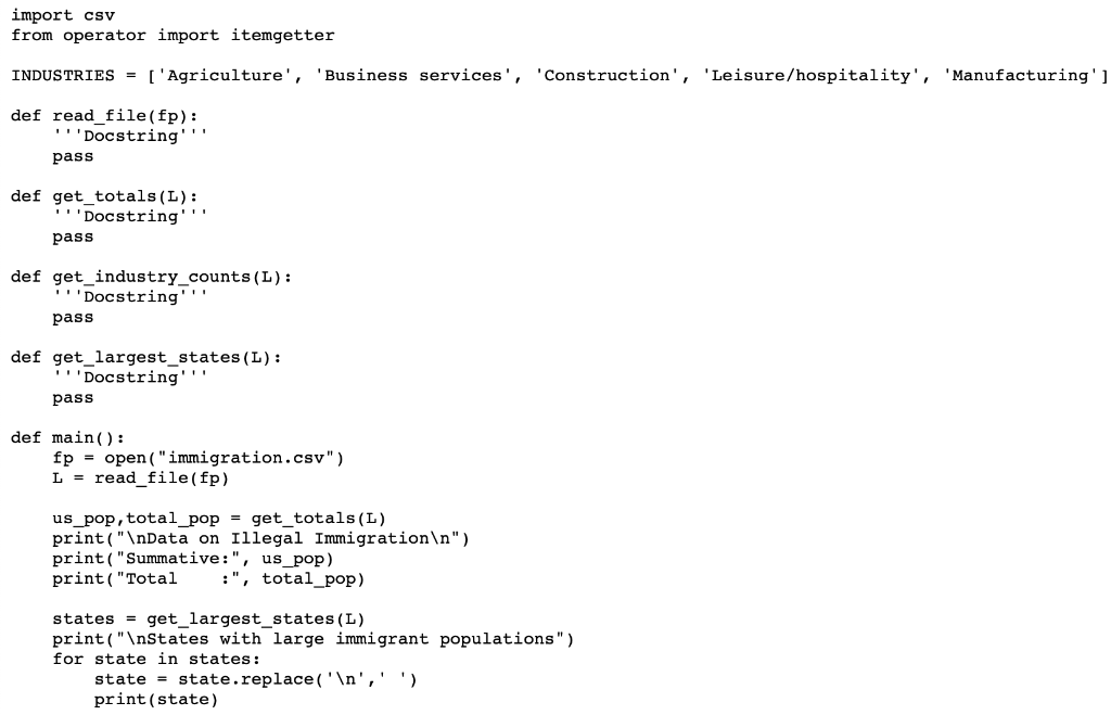 lab exercise provides practice with lists, functions and namespaces in Python You