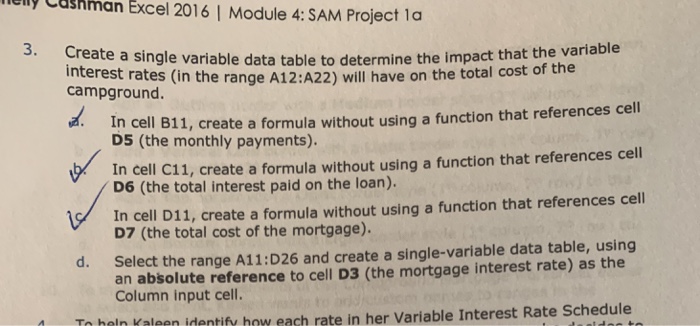 2016 | Module 4: SAM Project la elly Cashman Excel 3.