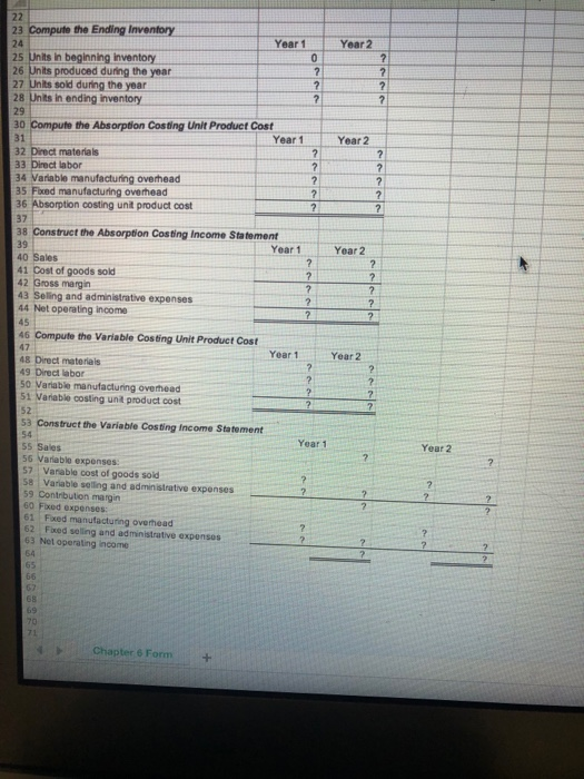 3 Data 4 Seling price per unk 5 Manufacturing costs: 6 Variable