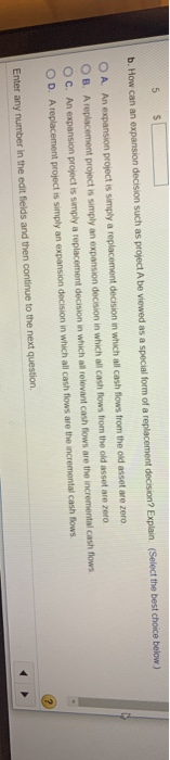 flows over the 5-year lives for two projects, A and B These