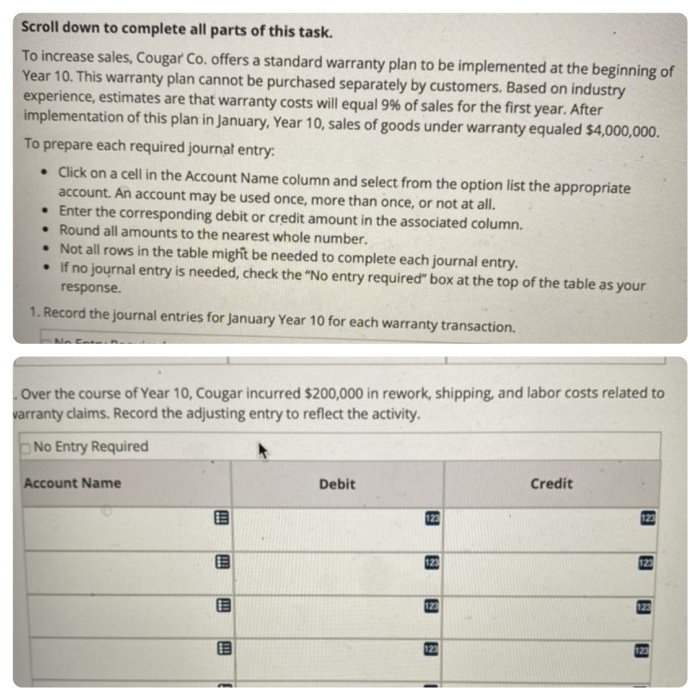 I need help with this problem for my accounting class. Scroll down