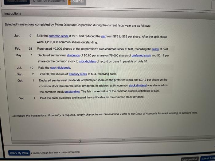  help doing it right with calculations please aro Journal Instructions Selected