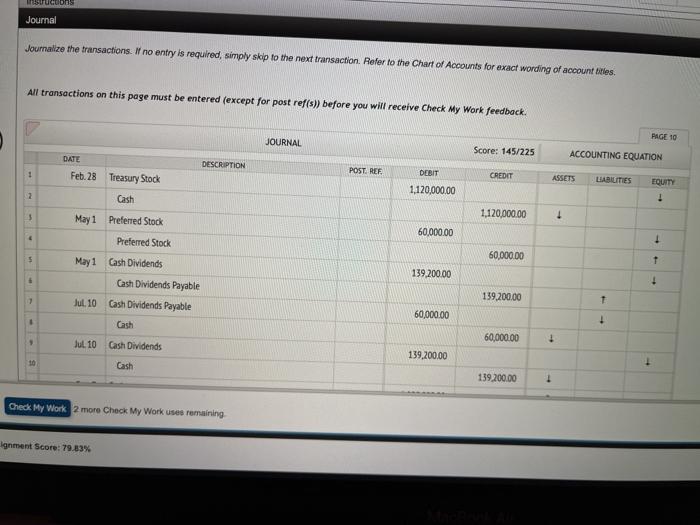 transactions completed by Primo Discount Corporation during the current fiscal year are