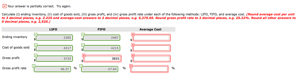Average cost only part needed Your answer is partially correct. Try again.
