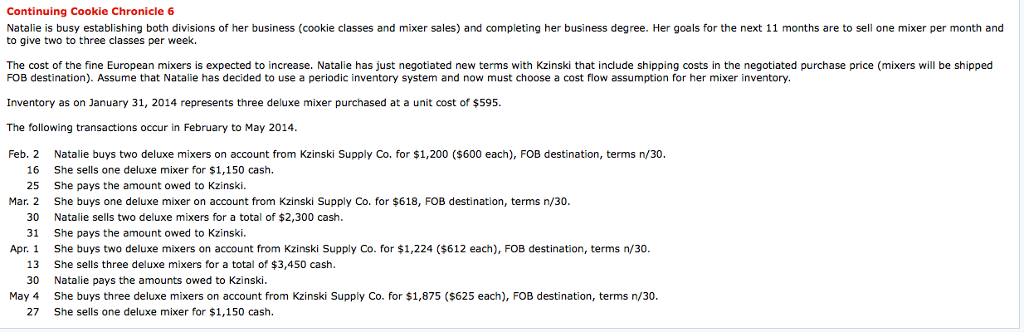 Calculate (i) ending inventory, () cost of goods sold, (i) gross profit,