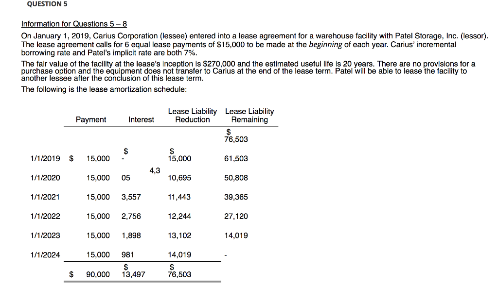 Please answer question 7 below using the information provided. Please write answer