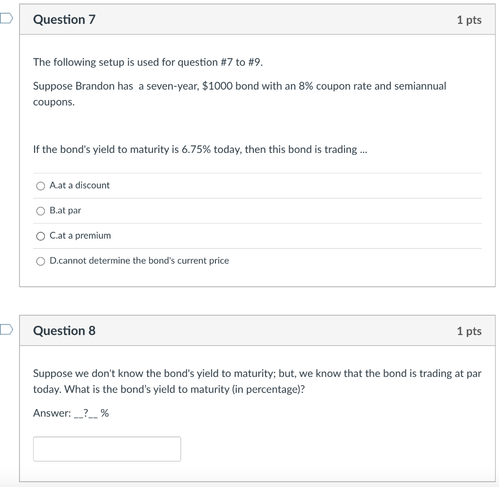 The following setup is used for question #7 to #9. Suppose