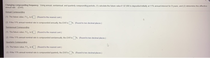  Changing compounding frequency Using annual, semiannual and quarterly compounding periods (1)
