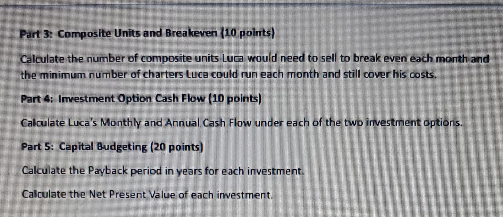 and group charters. Calculate the total monthly fixed costs. Sleeping With The
