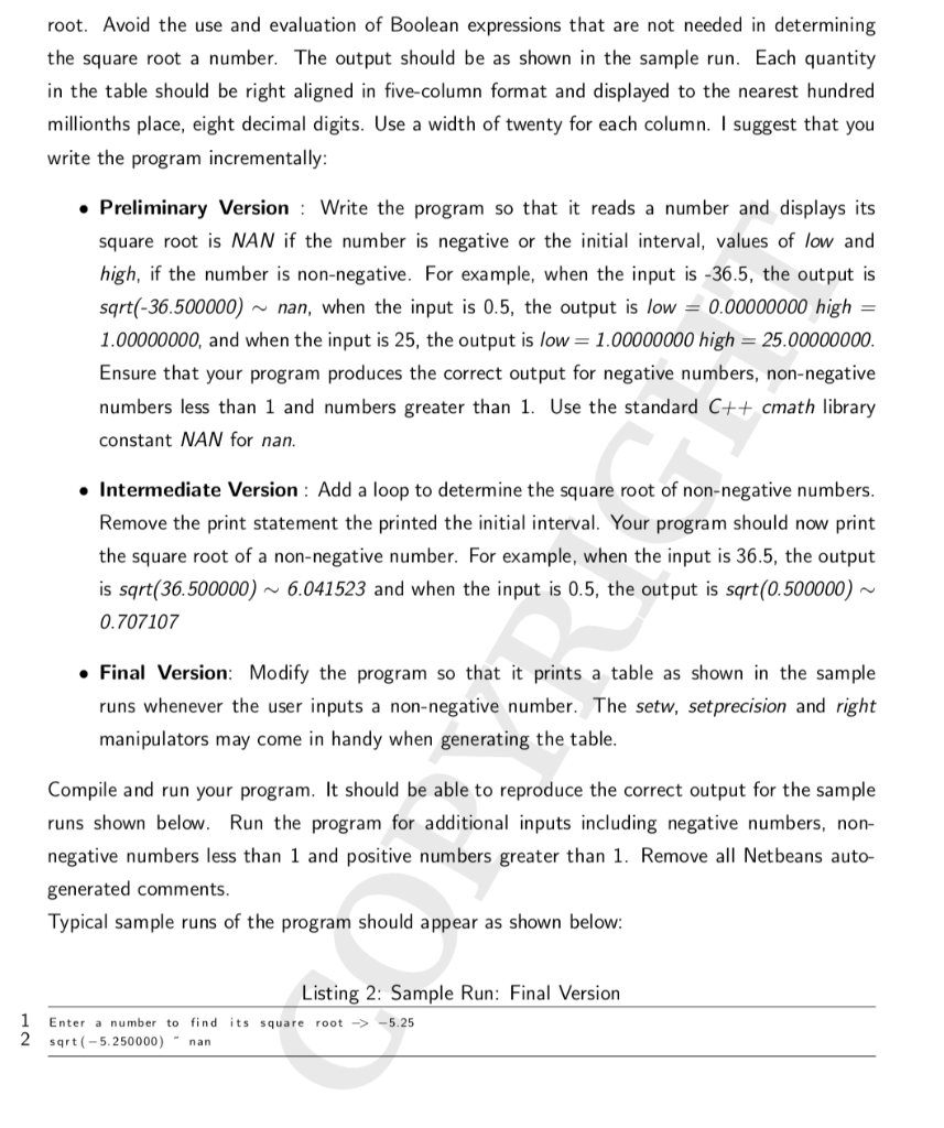 that computes the square root of a number to the nearest ten