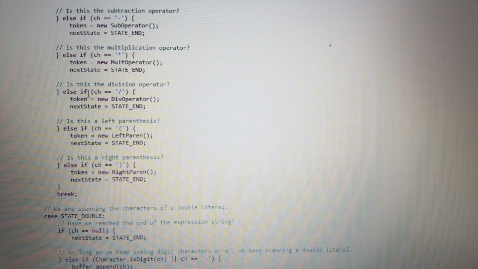 operandStack.pop() -- the result of evaluating the expression End Method evaluate Method