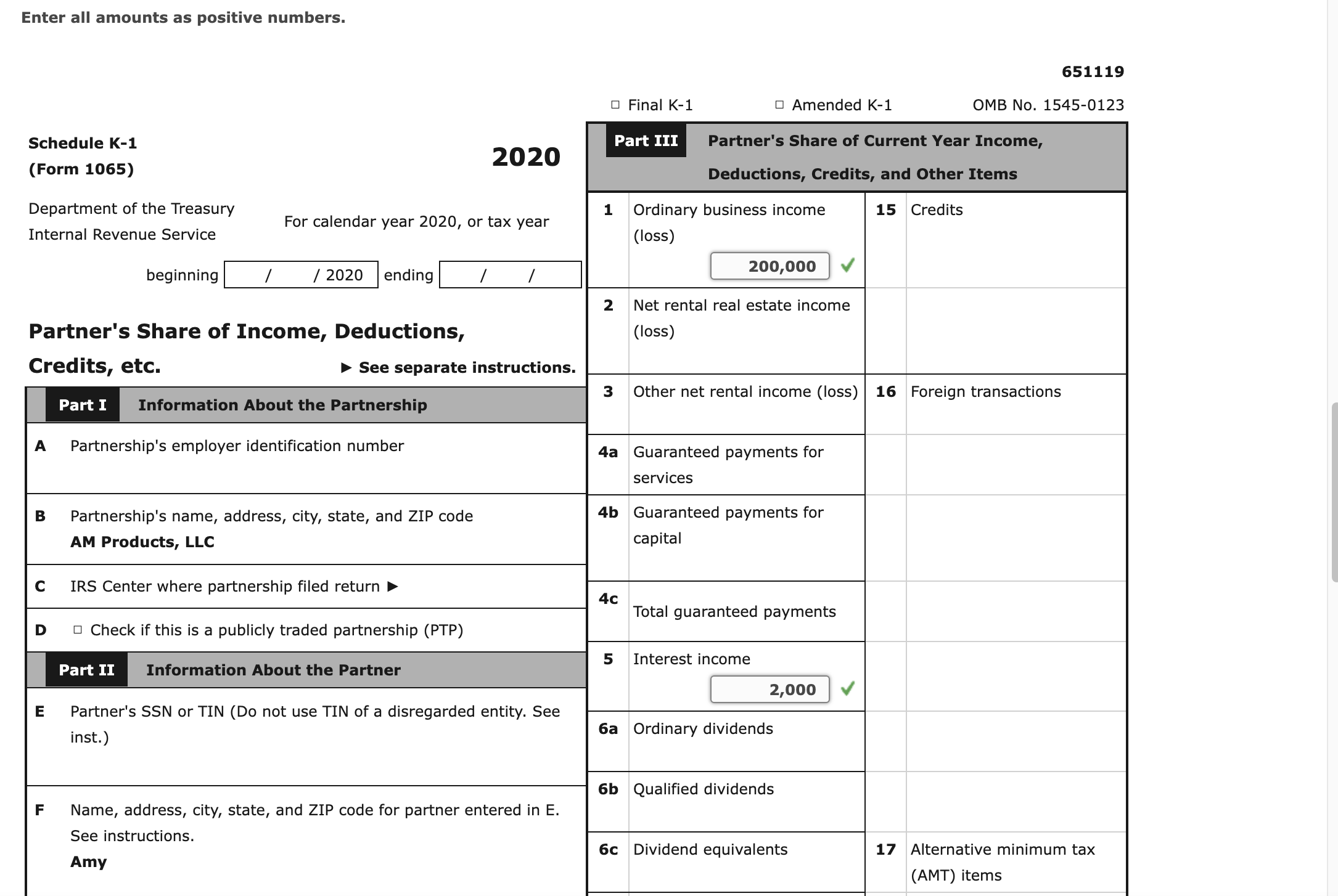 financial information to any third parties, so capital accounts are determined using
