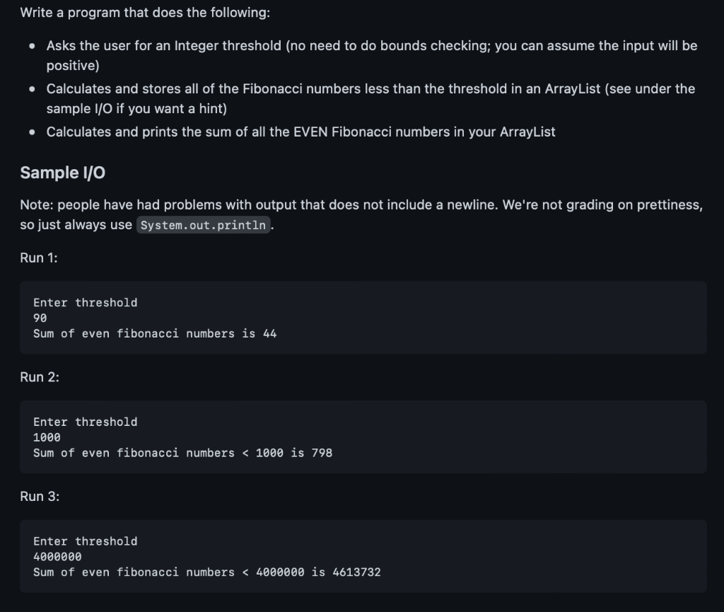 want a hint of how to efficiently calculate the Fibonacci numbers. The